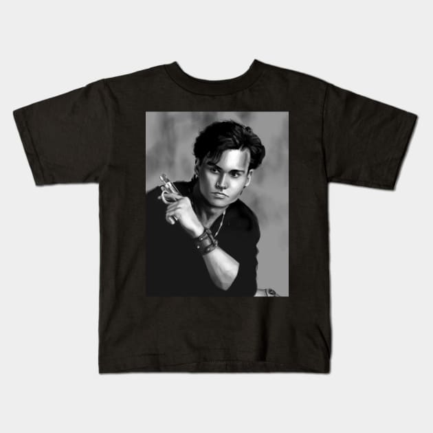 Johnny Depp - 21 Jump Street Kids T-Shirt by JuliaMaiDesigns